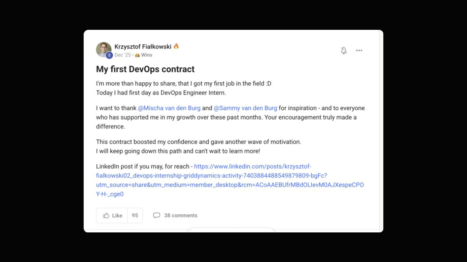 Krzysztof: First DevOps job in three months