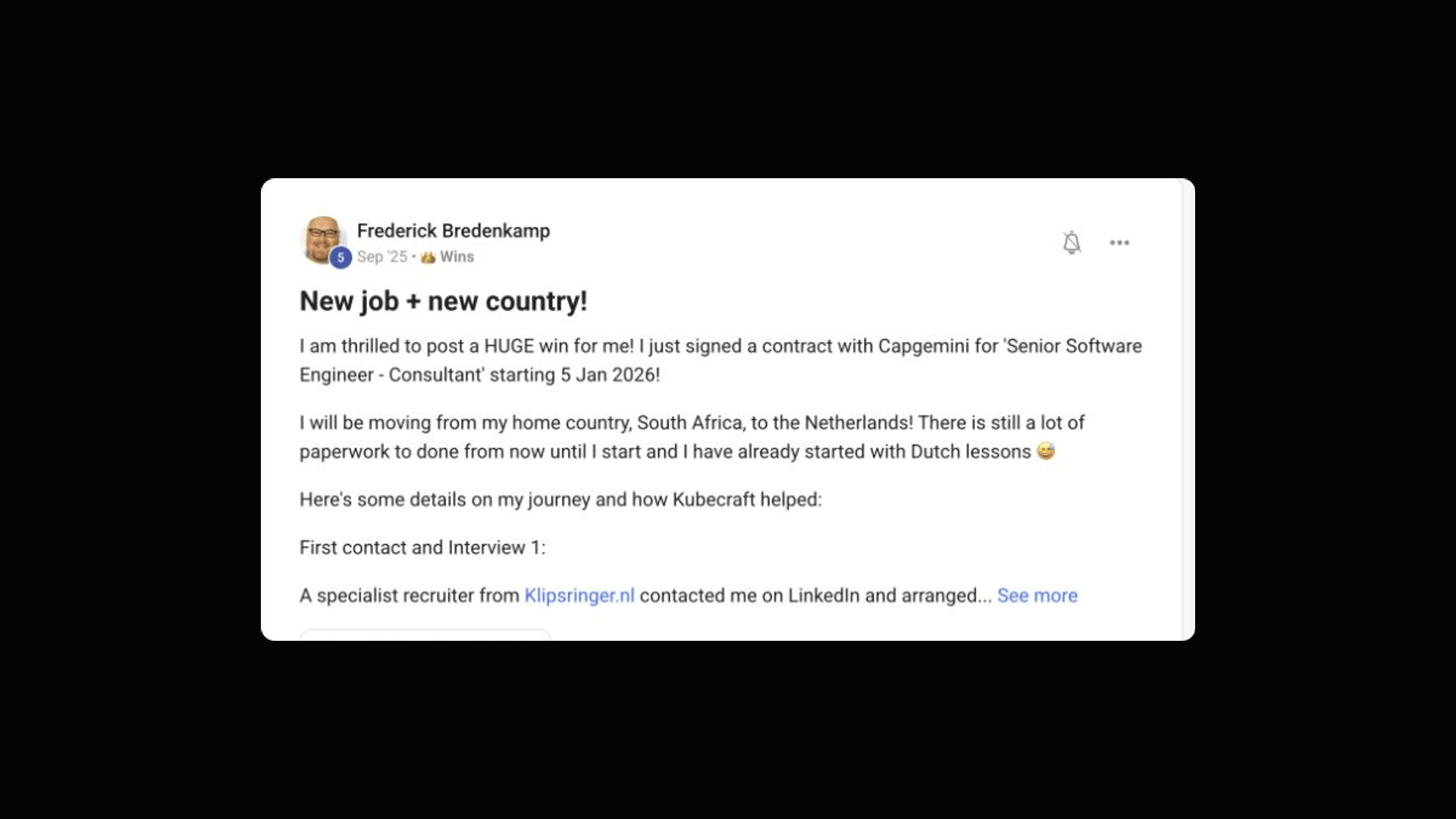 Frederick Bredenkamp: New job, new country