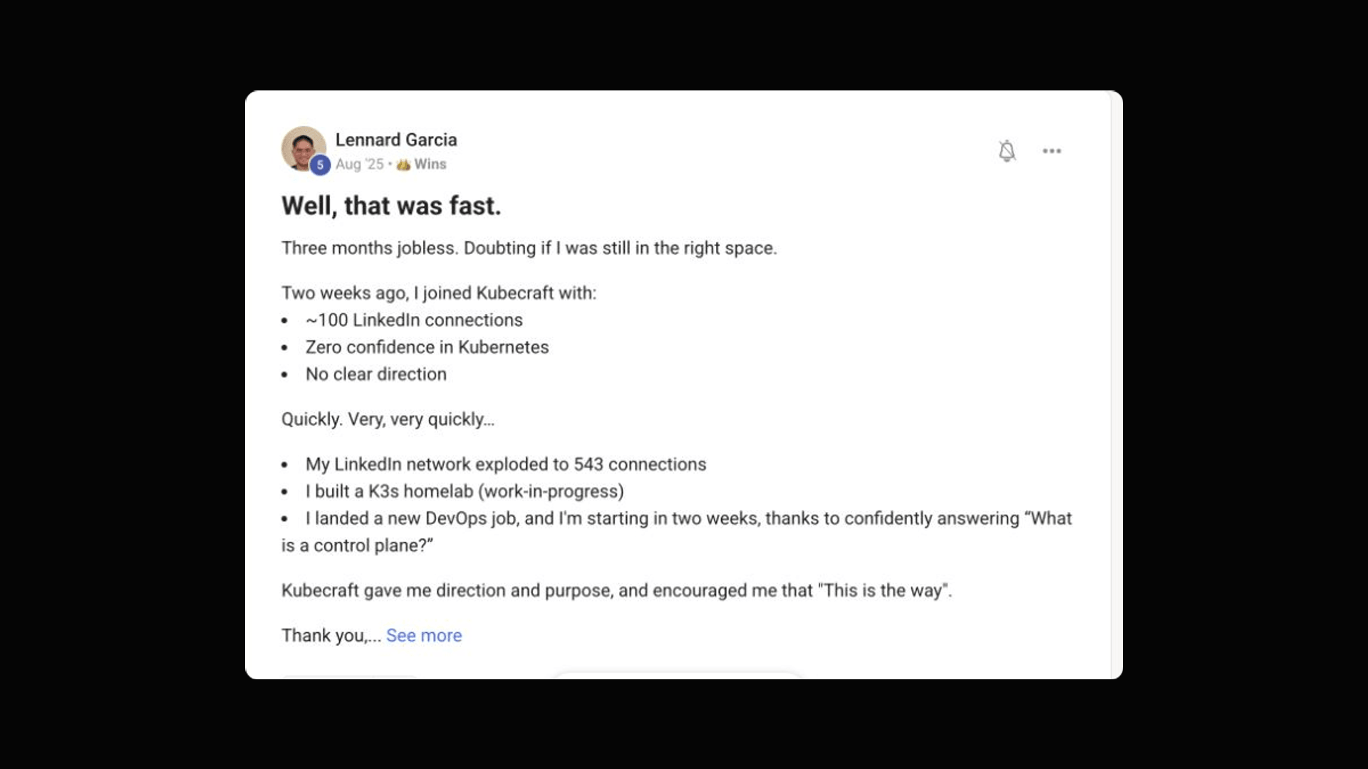 Lennard Garcia: Well, that was fast
