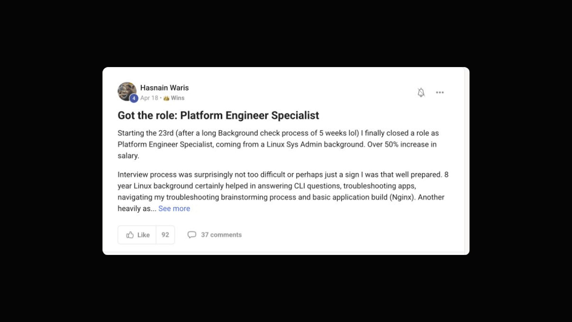 Hasnain Waris: Platform Engineer Specialist